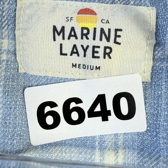 Marine Layer Blue Plaid Casual Button Down Shirt - Picture 10 of 10